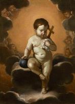 Scuola Napoletana (XVII) - Salvator Mundi, Antiek en Kunst, Kunst | Schilderijen | Klassiek