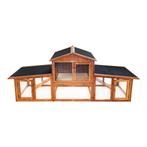 Lendo Online Konijnenhok 204x46x84 cm Hout Bruin, Dieren en Toebehoren, Verzenden, Nieuw