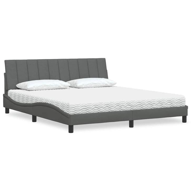 vidaXL Bed met matras Hanko stof donkergrijs 180x200 cm, Maison & Meubles, Chambre à coucher | Lits, Envoi