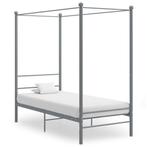 vidaXL Cadre de lit à baldaquin Gris Métal 90x200 cm, Maison & Meubles, Neuf, Verzenden