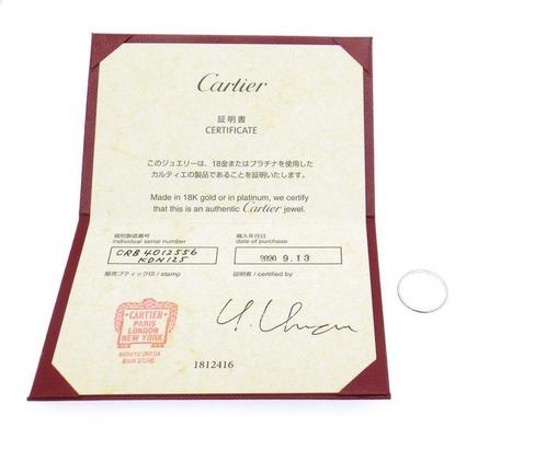 Cartier - Ring - 1895 Wedding band Ring Pt950 Platina, Handtassen en Accessoires, Ringen