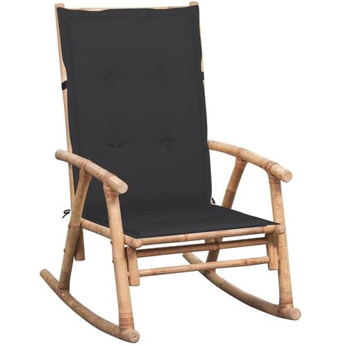 vidaXL Chaise à bascule avec coussin Bambou, Tuin en Terras, Tuinsets en Loungesets, Verzenden