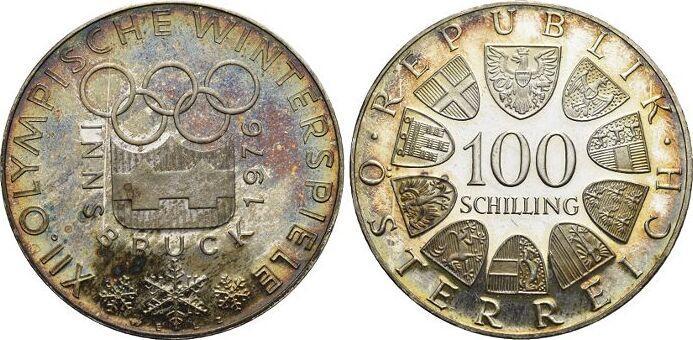 100 Schillig 1976 Haus Habsburg / Österreich 2 Republik Ö., Postzegels en Munten, Munten | Europa | Niet-Euromunten, België, Verzenden