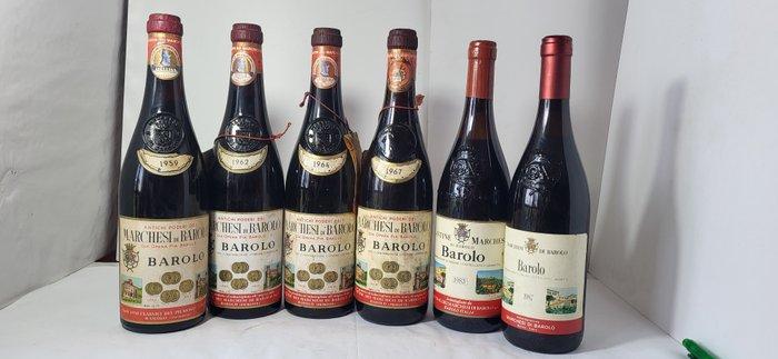 1959, 1962, 1964, 1967, 1983 & 1987 Marchesi di Barolo -, Verzamelen, Wijnen