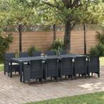 vidaXL 11-delige tuinset met kussens in anthraciet poly, Tuin en Terras, Verzenden, Nieuw, Tuinset