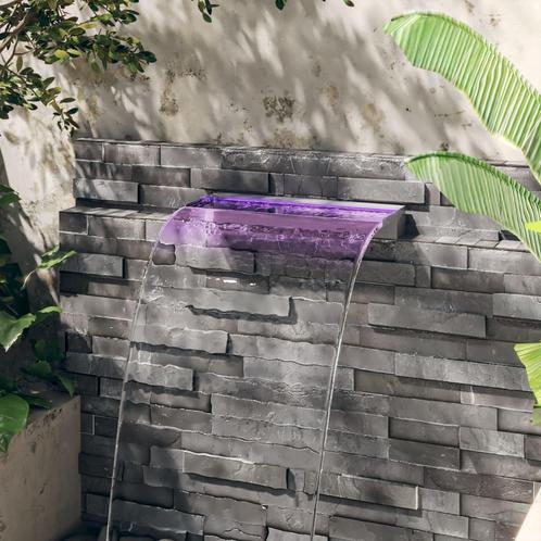 vidaXL Watervaloverlaat met RGB LEDs 60 cm roestvrij staal, Tuin en Terras, Waterpartijen en Fonteinen, Nieuw, Verzenden
