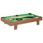 vidaXL Minipooltafel 3 Feet 92x52x19 cm bruin en groen, Sports & Fitness, Billards & Billards américains, Verzenden