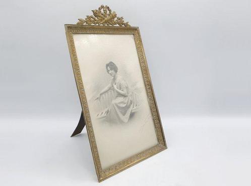 Cadre photo- Photo de Fernand Detaille - Laiton doré - Style, Antiek en Kunst, Curiosa en Brocante