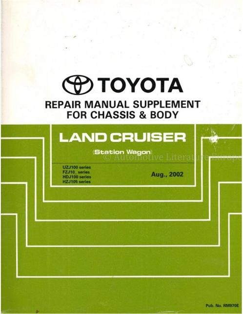 2003 TOYOTA LAND CRUISER CHASSIS & CARROSSERIE, Autos : Divers, Modes d'emploi & Notices d'utilisation