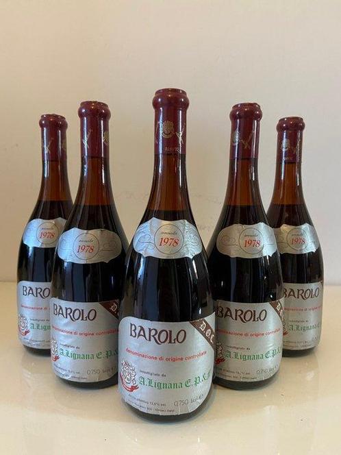 1978 A. Lignana E.P. & F. - Barolo - 5 Flessen (0.75 liter), Verzamelen, Wijnen