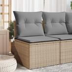 vidaXL Tuinbank zonder armleuning met kussens poly rattan, Verzenden, Nieuw