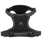 vidaXL Hondentuigje met riem en halsband verstelbaar M zwart, Dieren en Toebehoren, Verzenden, Nieuw