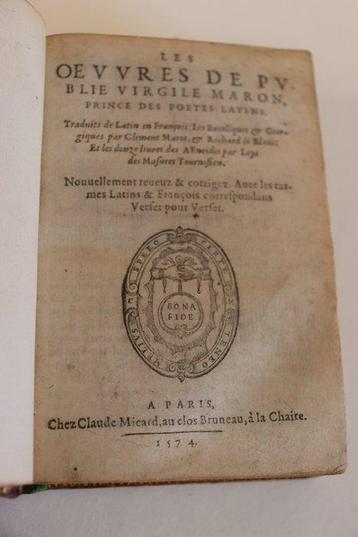 Virgile - Les Œuvres de Publie Virgile Maron - 1574