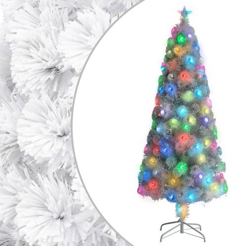 vidaXL Kunstkerstboom met verlichting 210 cm glasvezel wit, Diversen, Kerst, Nieuw, Verzenden