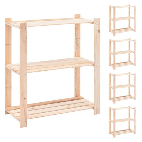 vidaXL Opbergrekken 3-laags 5 st 150 kg 80x38x90 cm massief, Huis en Inrichting, Kasten | Stellingkasten, Nieuw, Verzenden
