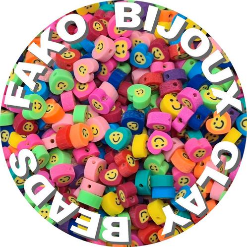 Fako Bijoux® - Klei Kralen Hartjes Smiley / Emoji -, Hobby en Vrije tijd, Kralen en Sieraden maken, Verzenden