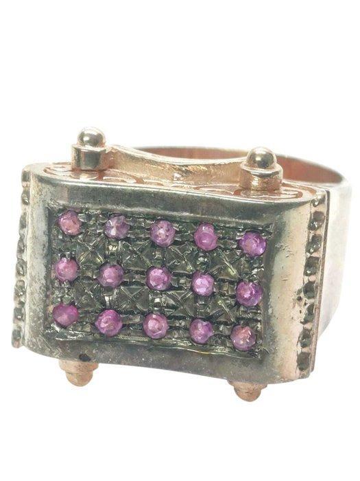 Zonder Minimumprijs - Ring - 14 karaat Zilver, Roségoud, Handtassen en Accessoires, Ringen