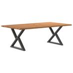 vidaXL Eettafel met boomrand 220x120x74 cm massief hout, Verzenden, Nieuw