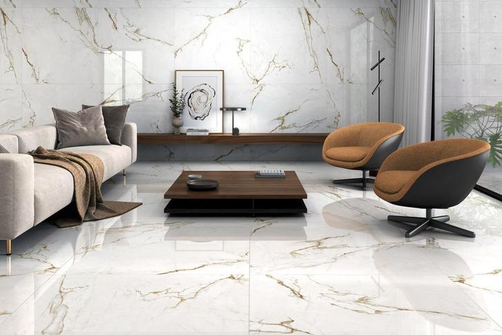 Alba Gold Goud Wit 60x120 vloertegel en wandtegel, Doe-het-zelf en Bouw, Tegels, Ophalen of Verzenden