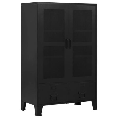 vidaXL Kantoorkast met gaasdeuren industrieel 75x40x120 cm, Huis en Inrichting, Kasten | Overige, Nieuw, Verzenden