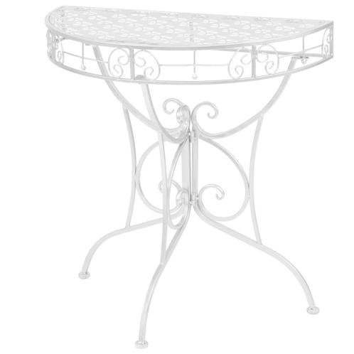 vidaXL Table dappoint Vintage Demi-ronde Métal 72x36x74, Maison & Meubles, Tables | Tables de salon, Neuf, Envoi