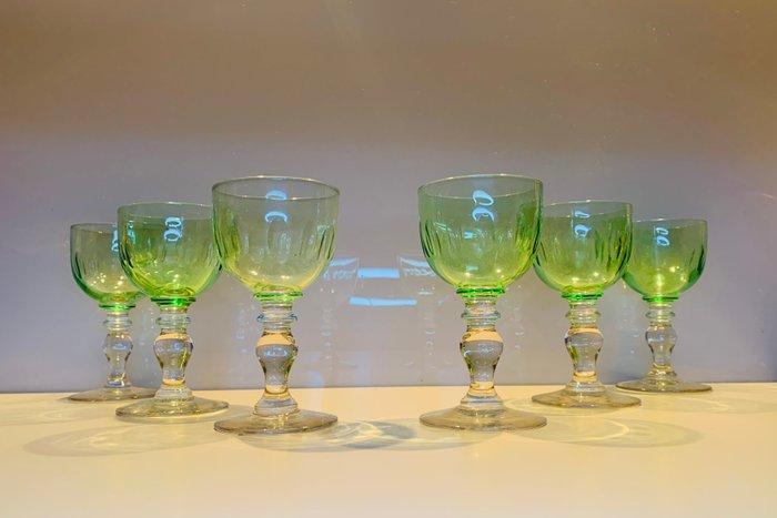 Val Saint Lambert - René Delvenne - Drinkset (6) - uranium, Antiquités & Art, Antiquités | Meubles | Tables