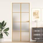 vidaXL Binnendeur smal 93x201,5 cm gehard glas en aluminium, Doe-het-zelf en Bouw, Verzenden, Nieuw