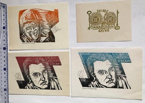 Exlibris. Lot with 90 varied ex-libris. - Ex libris, Antiek en Kunst, Antiek | Boeken en Manuscripten