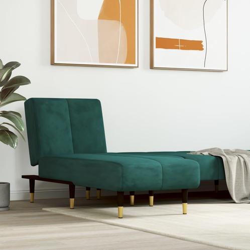 vidaXL Chaise longue fluweel donkergroen, Huis en Inrichting, Zetels | Zetels en Chaises Longues, Nieuw, Verzenden