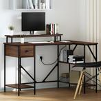 vidaXL Bureau bruin eikenkleur 120 x 79 x 86.5 cm Bewerkt, Huis en Inrichting, Verzenden, Nieuw
