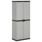 vidaXL Tuinkast met 3 schappen 68x40x168 cm grijs en zwart, Huis en Inrichting, Verzenden, Nieuw