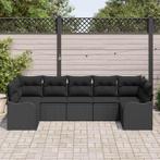 vidaXL Tuinbank Set Zwart poly rattan, Tuin en Terras, Verzenden, Nieuw