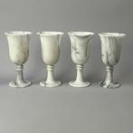 Verre à vin (4) - Marbre - Pierre blanche et grise - Verres