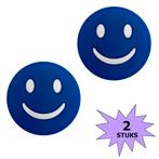 Fako Bijoux® - Tennisdemper - Emoji - Smile Blauw - 2 Stuks, Nieuw, Verzenden