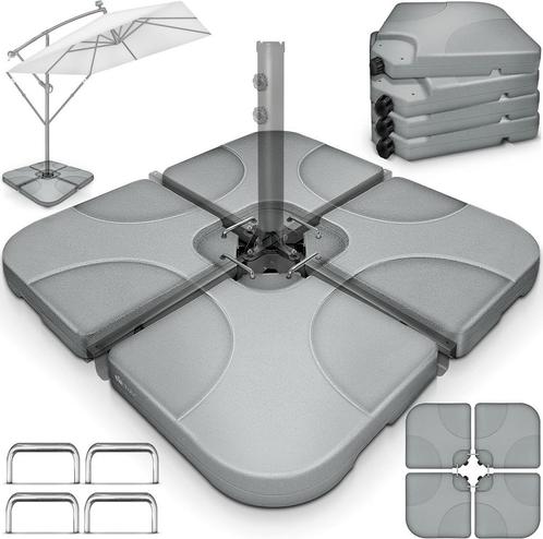 tillvex® Parasolstandaard, 60 liter / 80 kg, 4-delig voor zw, Tuin en Terras, Overige Tuin en Terras, Verzenden