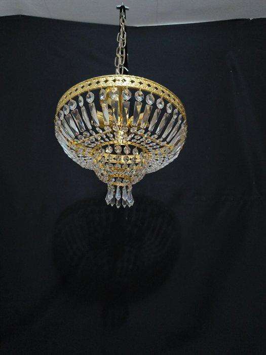 Kroonluchter - Bergkristal, Kristal, Messing, Metaal, Antiek en Kunst, Curiosa en Brocante