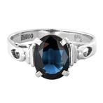 Zonder minimumprijs - Ring Platina - 2.00ct. tw. Saffier, Handtassen en Accessoires, Ringen, Nieuw