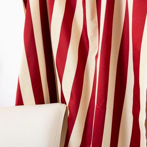 Beige en Bordeaux lijnen - Elegant weefsel - Textiel - 250, Antiek en Kunst, Antiek | Tapijten, Tafelkleden en Textiel