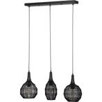 Stijlvolle Metalen Zwarte LED Hanglamp Trion Sorana - 3-lich, Verzenden, Nieuw