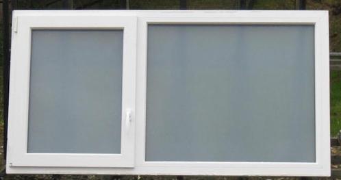 pvc raam , chassis , kozijn 172 x 90 wit / kwartsgrijs, Doe-het-zelf en Bouw, Raamkozijnen en Schuifdeuren, Inclusief glas, Zo goed als nieuw