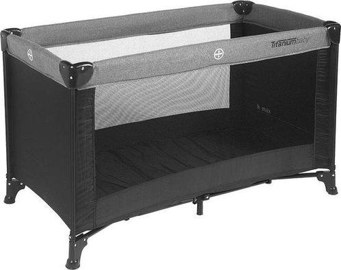 Campingbed 60 X 120 - Zwart / Melange Titaniumbaby, Kinderen en Baby's, Babywiegjes en Ledikanten, Nieuw, Verzenden