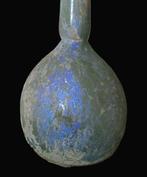 Oud-Romeins Glas Exclusieve lange vaas met blauwe