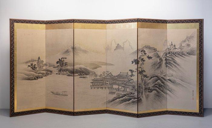 Bybu kamerscherm - Een zesdelige Bybu () vouwbaar, Antiek en Kunst, Antiek | Overige Antiek