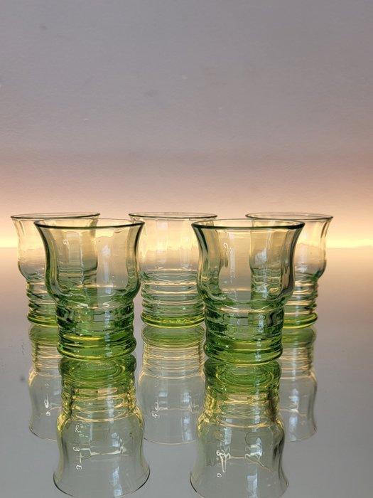 Drinkglas (5) - borrelglas - Glas - Uranium glas, Antiek en Kunst, Antiek | Glaswerk en Kristal