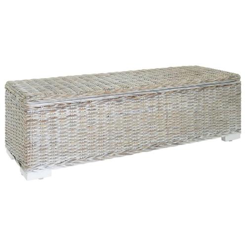 vidaXL Opbergbox 110 cm natuurlijk kubu rattan & massief, Huis en Inrichting, Overige Huis en Inrichting, Nieuw, Verzenden