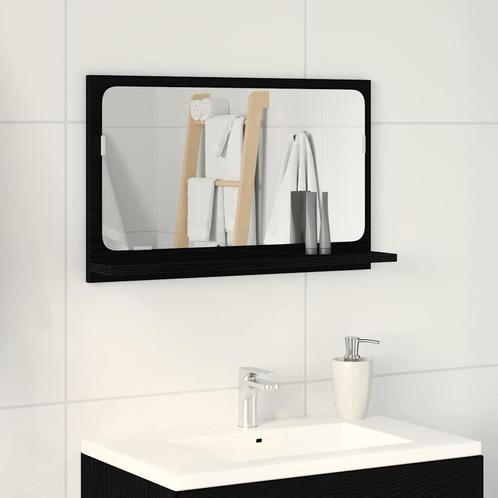 vidaXL Badkamerspiegel Zwart Eiken 60x10,5x37 cm Gemaakt van, Huis en Inrichting, Tafels | Kaptafels, Nieuw, Verzenden