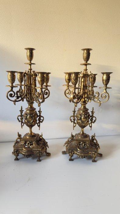 Kroonluchter (2) - Verguld brons - Prachtige bronzen, Antiek en Kunst, Antiek | Overige Antiek