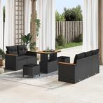 vidaXL Tuinbank Set 8 pcs Zwart poly rattan, Jardin & Terrasse, Verzenden