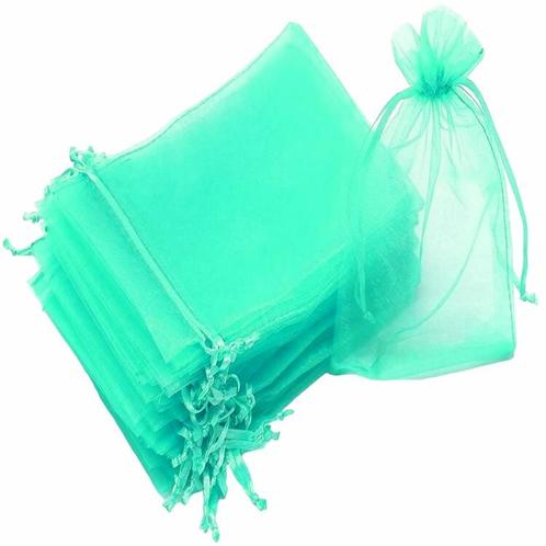 Fako Bijoux® - Organza Zakjes - 9x12cm - Aqua - 50 Stuks, Diversen, Cadeauverpakkingen, Verzenden