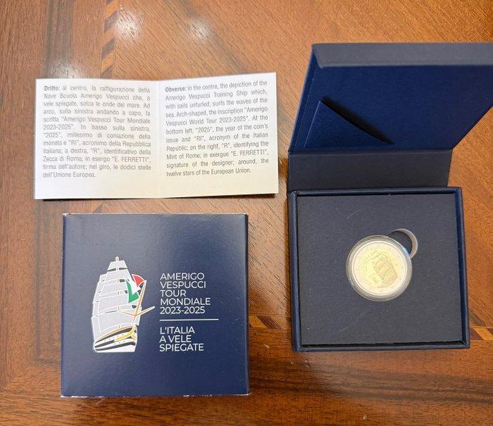 Italië. 2 Euro 2025 Amerigo Vespucci Proof (Zonder, Postzegels en Munten, Munten | Europa | Euromunten